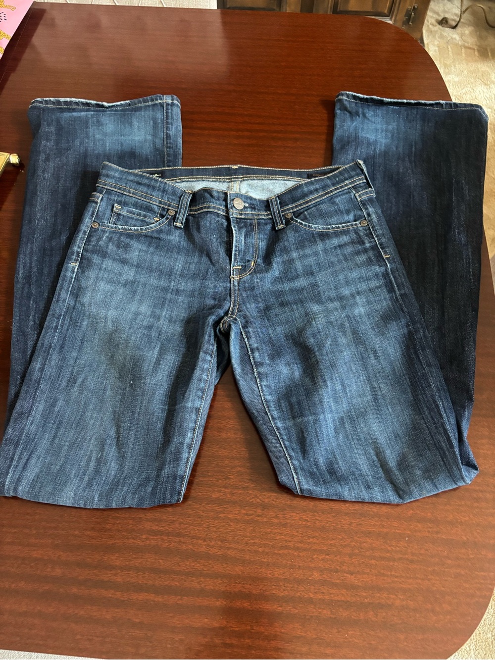 Citizens Of Humanity Dark Blue Flare Jeans Size 27 Ingrid #002 Low Waist - Picture 3 of 9